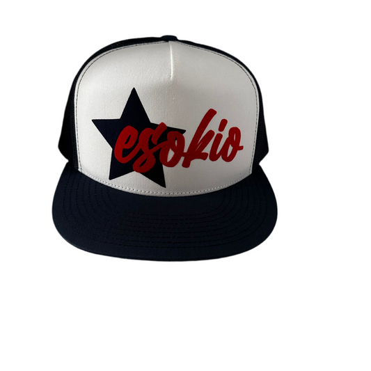 ESOKIO Blue/ White/ Red Big Star Trucker SNAPBACK