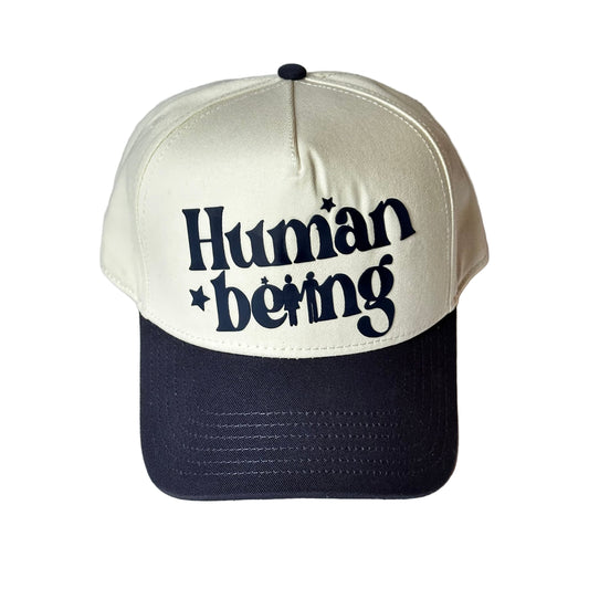 HUMAN BEING Natural/ Navy SNAPBACK