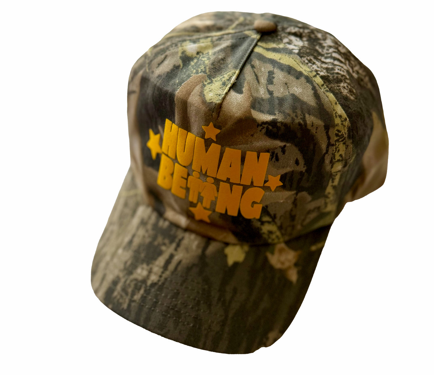 HUMAN BEING Soft Camo/ Yellow SNAPBACK