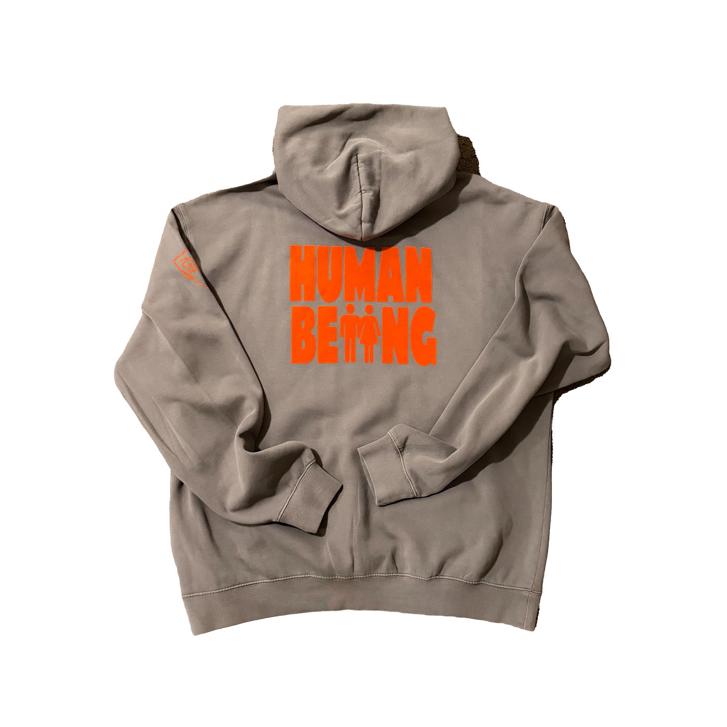 HUMAN BEING Faded Grey & Orange Hoodie