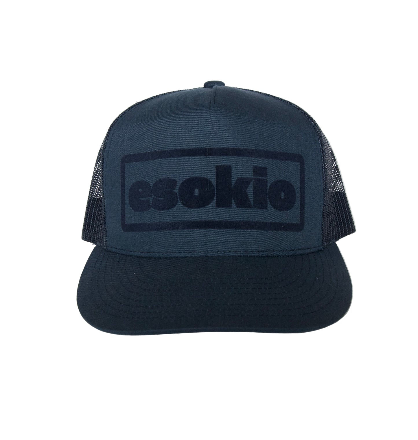 ESOKIO Denim Blue/ Navy Block Logo Trucker SNAPBACK